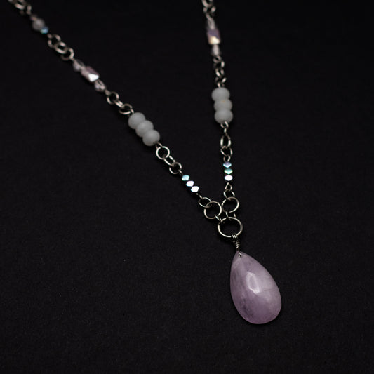 Kunzite & White Jade Necklace