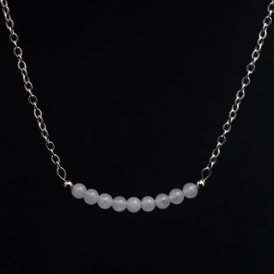Rose Quartz Bar Necklace