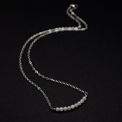 Rose Quartz Bar Necklace