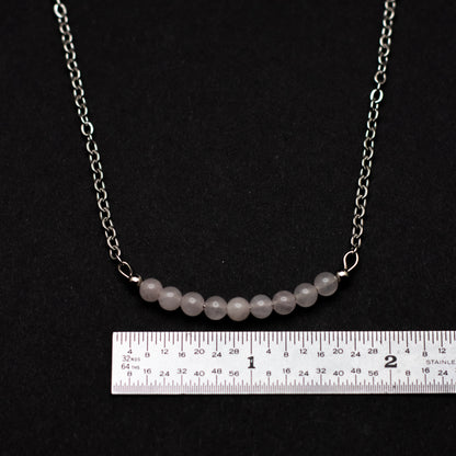 Rose Quartz Bar Necklace