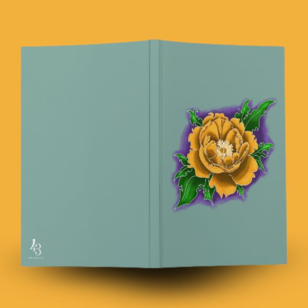 Orange Peony Journal (Soft Touch, Wide-Ruled)