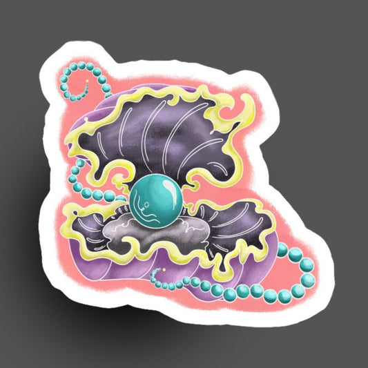 Oyster with Pearl Sticker (3x3")