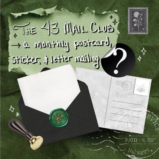 The 43 Mail Club - Monthly Postcard, Sticker, Letter from the Artist